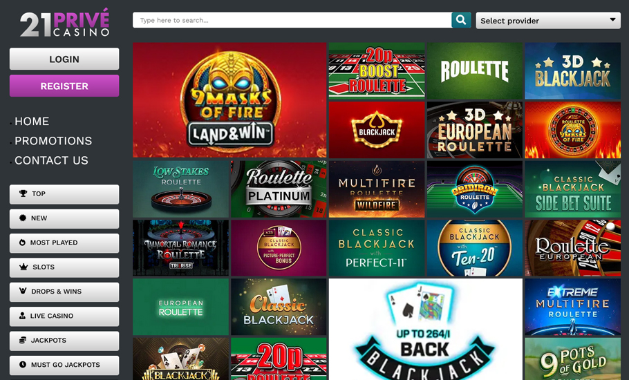 Review of the 21Prive Casino Online Platform in the UK