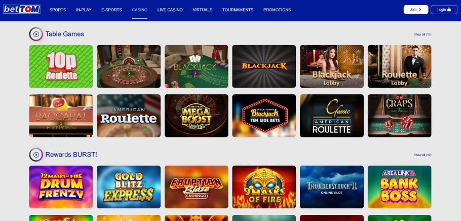 Review of the BetTOM Casino Online Platform in the UK