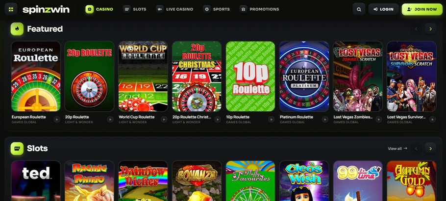 Review of the SpinzWin Casino Online Platform in the UK