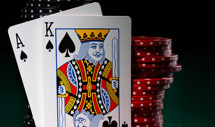 Close Up of a Blackjack Playing Card