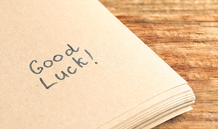Good luck written on paper