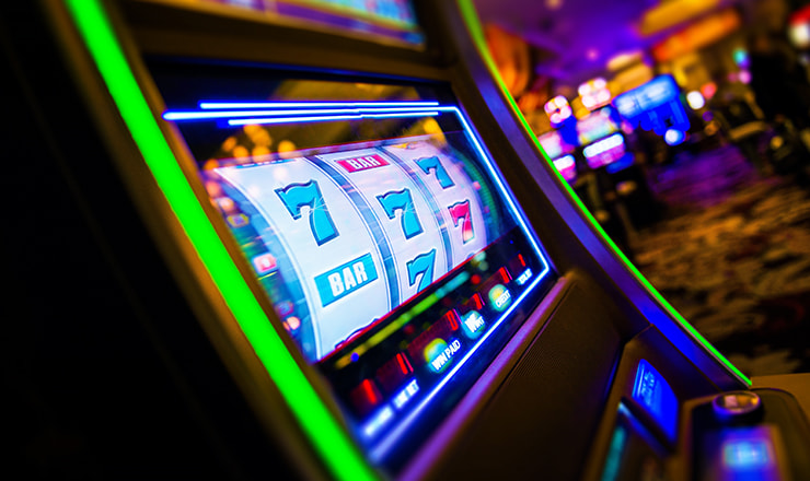 Slot machines in a casino
